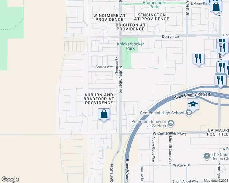 map of restaurants, bars, coffee shops, grocery stores, and more near 6636 Rego Park Court in Las Vegas