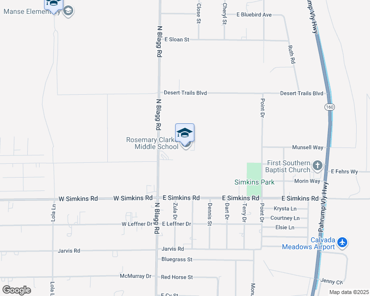 map of restaurants, bars, coffee shops, grocery stores, and more near 4201 North Blagg Road in Pahrump