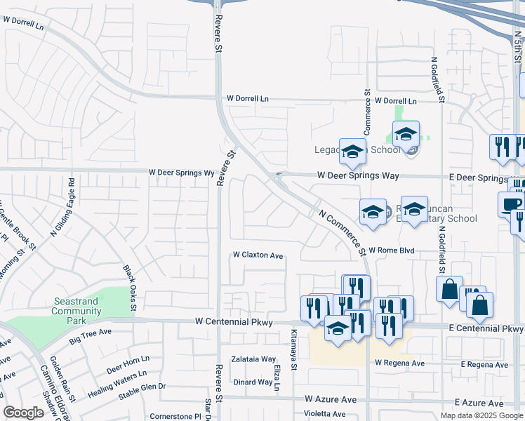 map of restaurants, bars, coffee shops, grocery stores, and more near 629 Painted Opus Place in North Las Vegas