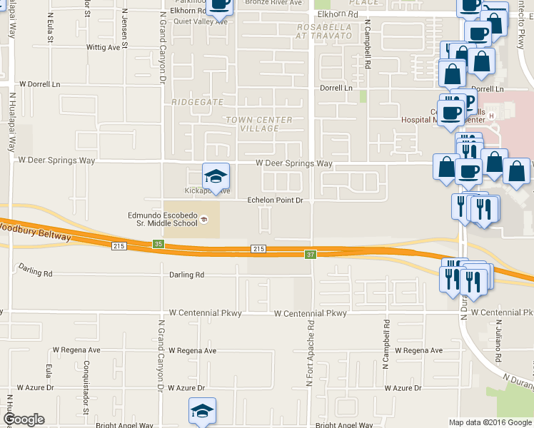 map of restaurants, bars, coffee shops, grocery stores, and more near 6654 Colorado Spruce Street in Las Vegas