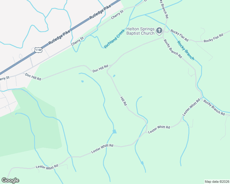 map of restaurants, bars, coffee shops, grocery stores, and more near 287 Hill Road in Rutledge