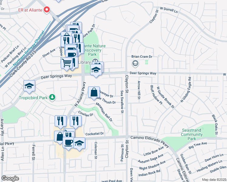 map of restaurants, bars, coffee shops, grocery stores, and more near 6709 Sand Swallow Street in North Las Vegas