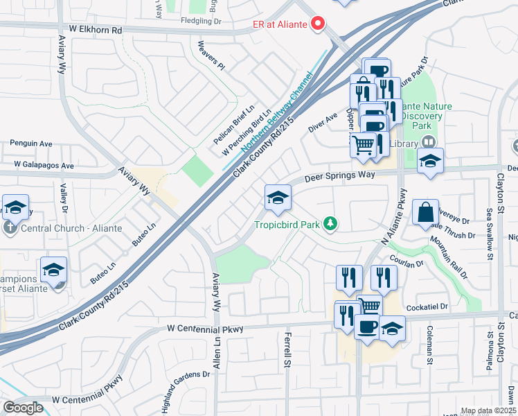 map of restaurants, bars, coffee shops, grocery stores, and more near 6668 Lavender Lilly Lane in North Las Vegas