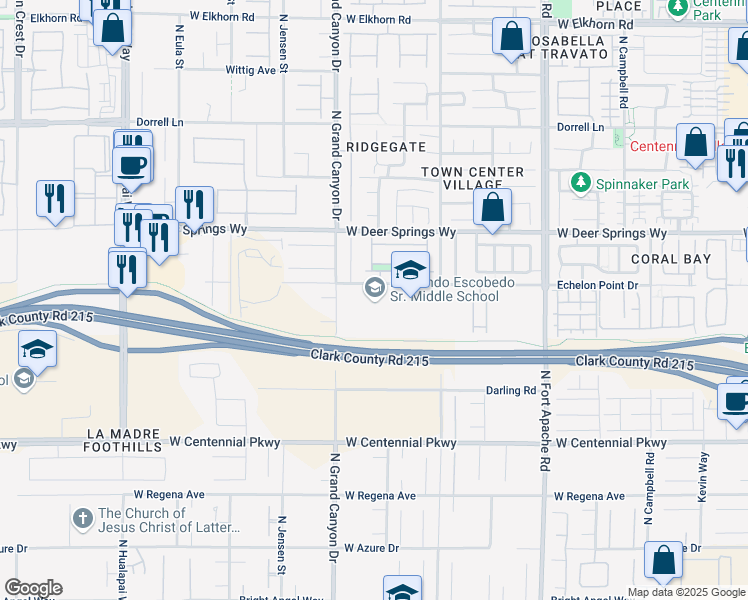 map of restaurants, bars, coffee shops, grocery stores, and more near 9501 Echelon Point Drive in Las Vegas