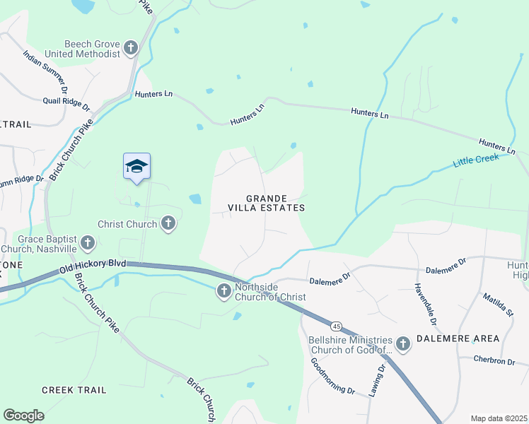 map of restaurants, bars, coffee shops, grocery stores, and more near 4228 Grandville Boulevard in Nashville