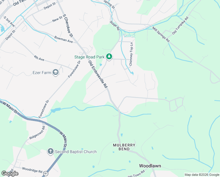 map of restaurants, bars, coffee shops, grocery stores, and more near 101 McIntyre Road in Jonesborough