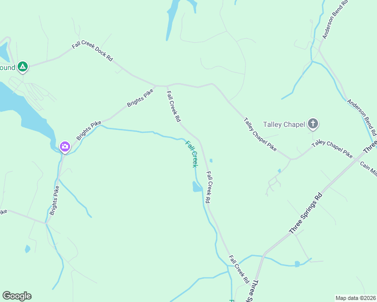 map of restaurants, bars, coffee shops, grocery stores, and more near 2145 Fall Creek Road in Russellville