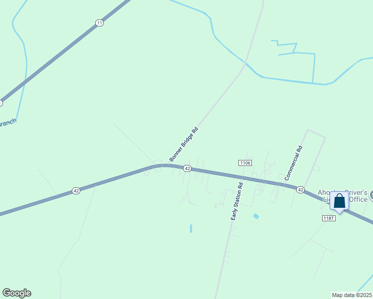 map of restaurants, bars, coffee shops, grocery stores, and more near 321 Bonner Bridge Road in Aulander