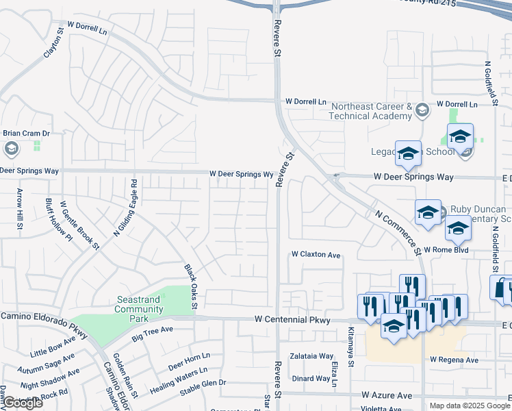 map of restaurants, bars, coffee shops, grocery stores, and more near 817 Condor Creek Court in North Las Vegas