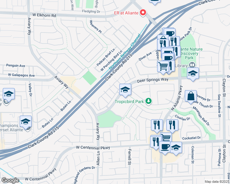 map of restaurants, bars, coffee shops, grocery stores, and more near 3404 President Pride Place in North Las Vegas