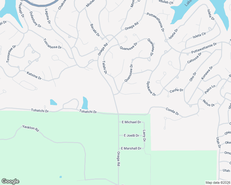 map of restaurants, bars, coffee shops, grocery stores, and more near 80 Quanusee Drive in Cherokee Village