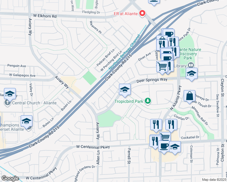 map of restaurants, bars, coffee shops, grocery stores, and more near 3408 President Pride Place in North Las Vegas