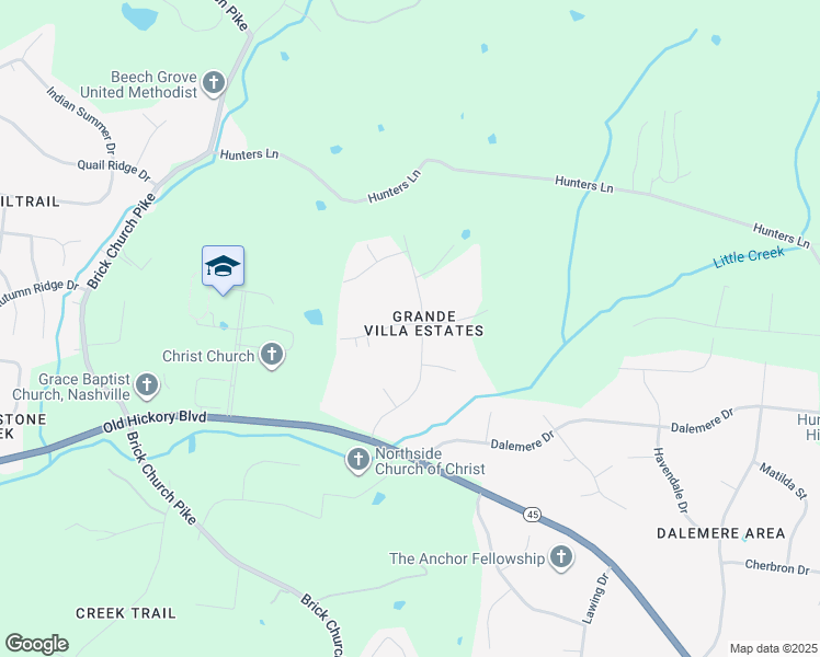 map of restaurants, bars, coffee shops, grocery stores, and more near 4228 Grandville Boulevard in Nashville