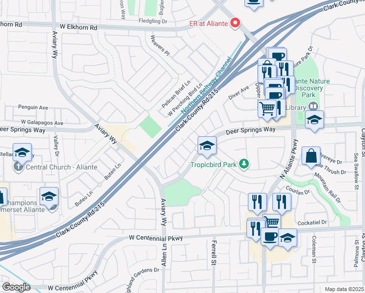 map of restaurants, bars, coffee shops, grocery stores, and more near 3405 President Pride Place in North Las Vegas