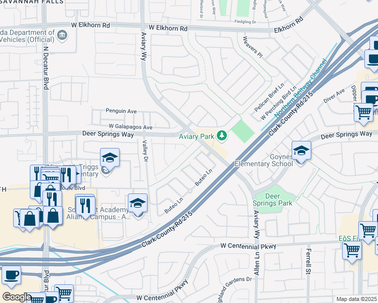 map of restaurants, bars, coffee shops, grocery stores, and more near 4037 Gliding Gulls Avenue in North Las Vegas
