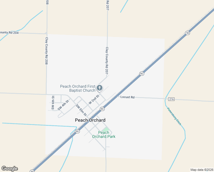 map of restaurants, bars, coffee shops, grocery stores, and more near 220 Hazel Street in Peach Orchard