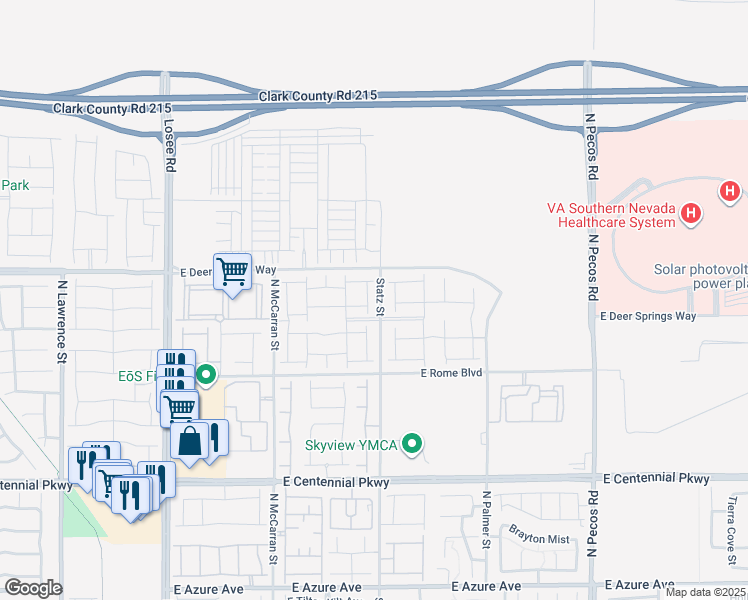 map of restaurants, bars, coffee shops, grocery stores, and more near in North Las Vegas
