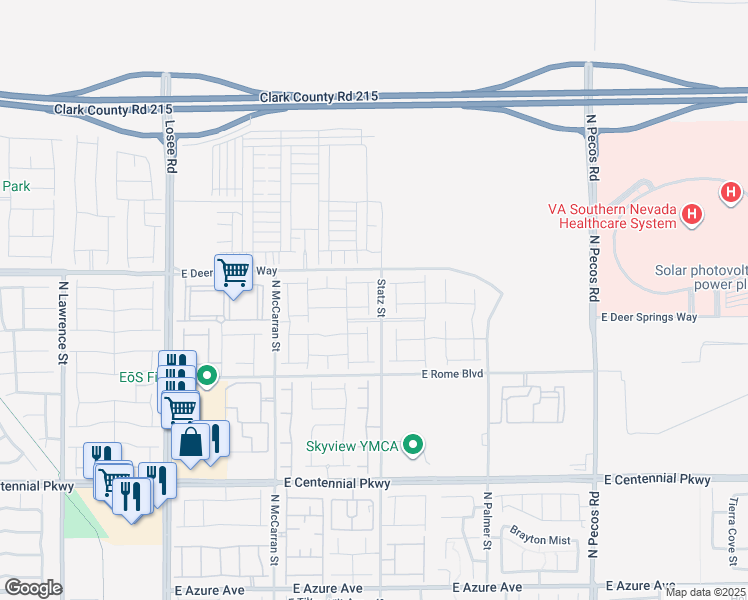 map of restaurants, bars, coffee shops, grocery stores, and more near in North Las Vegas