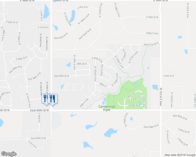 map of restaurants, bars, coffee shops, grocery stores, and more near 15206 E 89th Street North in Owasso