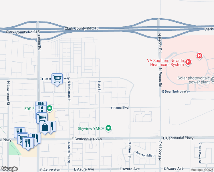 map of restaurants, bars, coffee shops, grocery stores, and more near 3026 English Palmer Road in North Las Vegas