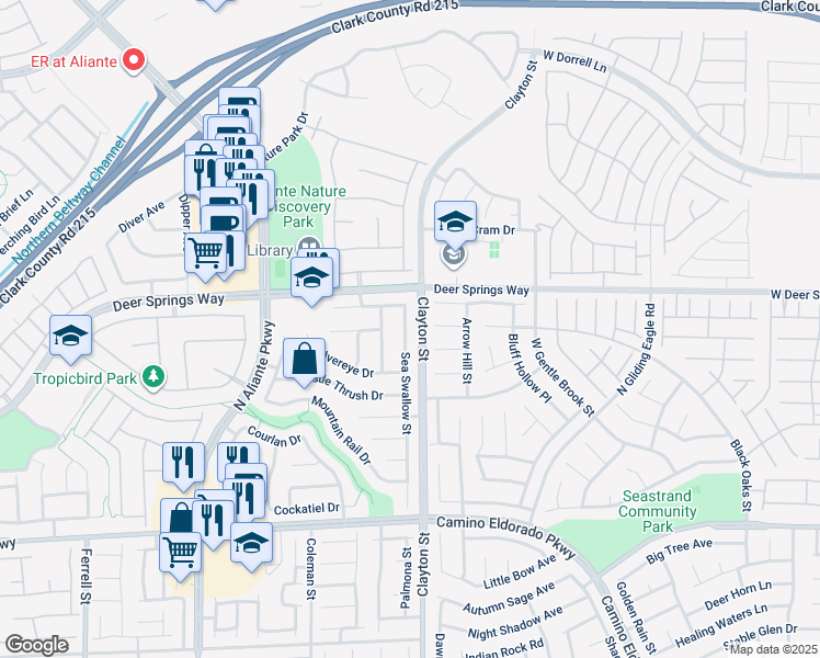 map of restaurants, bars, coffee shops, grocery stores, and more near 6752 Sea Swallow Street in North Las Vegas