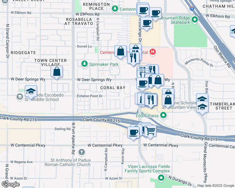 map of restaurants, bars, coffee shops, grocery stores, and more near 8925 Hull Bay Avenue in Las Vegas