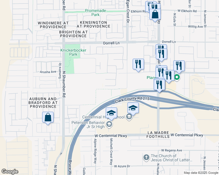map of restaurants, bars, coffee shops, grocery stores, and more near 10407 Hemingway Court in Las Vegas
