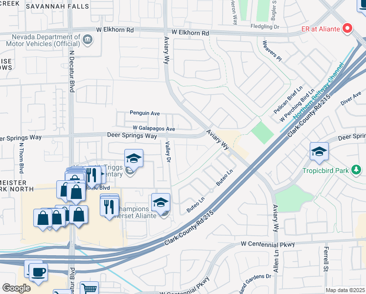 map of restaurants, bars, coffee shops, grocery stores, and more near 6741 Divers Loons Street in North Las Vegas