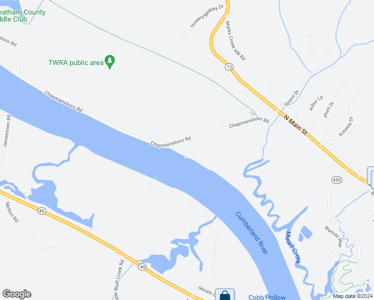 map of restaurants, bars, coffee shops, grocery stores, and more near 201 Chapmansboro Road in Ashland City