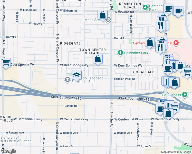map of restaurants, bars, coffee shops, grocery stores, and more near 9305 Palmer House Avenue in Las Vegas