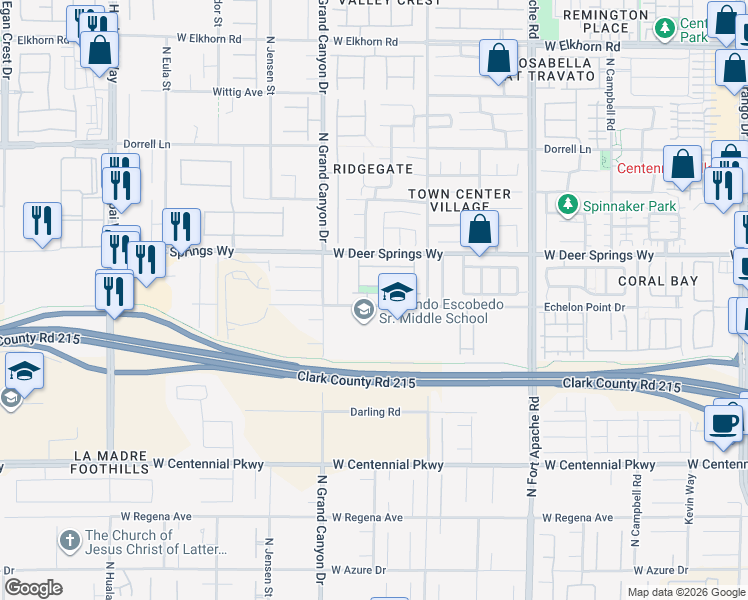 map of restaurants, bars, coffee shops, grocery stores, and more near 9472 Ojibwa Avenue in Las Vegas