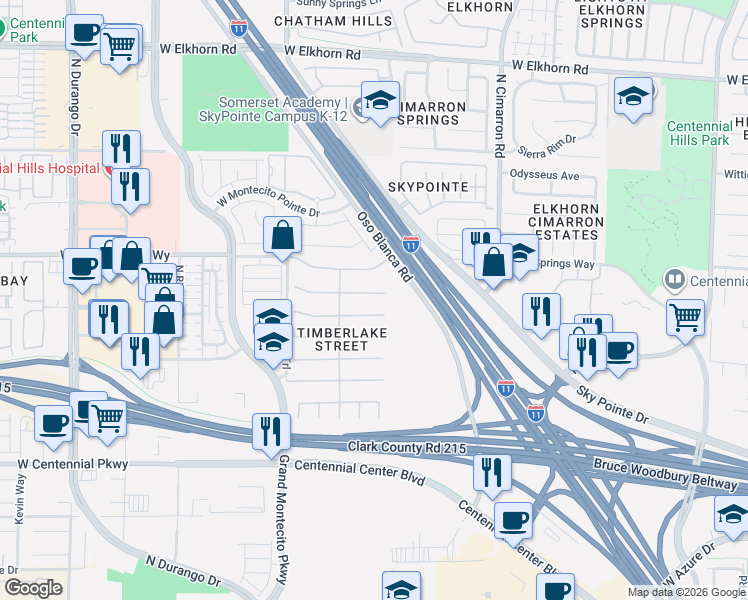 map of restaurants, bars, coffee shops, grocery stores, and more near 8212 Fawn Brook Court in Las Vegas