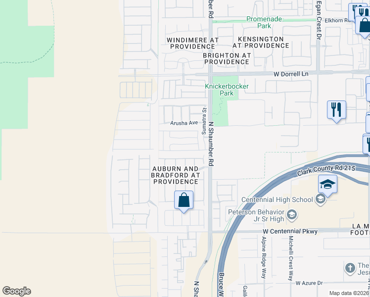 map of restaurants, bars, coffee shops, grocery stores, and more near 10744 Merrimack Avenue in Las Vegas