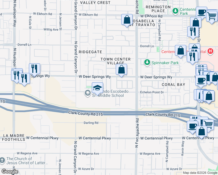 map of restaurants, bars, coffee shops, grocery stores, and more near 6723 Pleasant Flower Street in Las Vegas