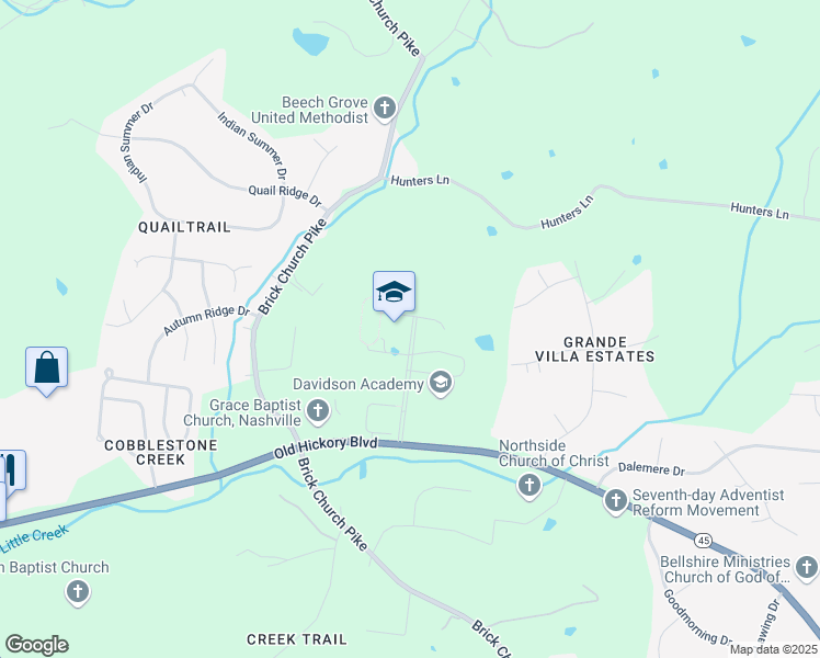 map of restaurants, bars, coffee shops, grocery stores, and more near 1414 Old Hickory Boulevard in Nashville