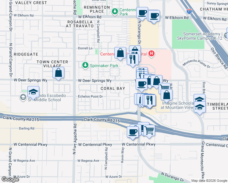 map of restaurants, bars, coffee shops, grocery stores, and more near 6759 Sharks Bay Court in Las Vegas