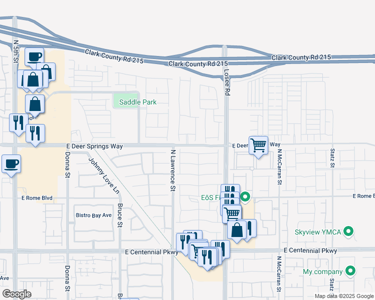 map of restaurants, bars, coffee shops, grocery stores, and more near 2114 Cold Canyon Avenue in North Las Vegas