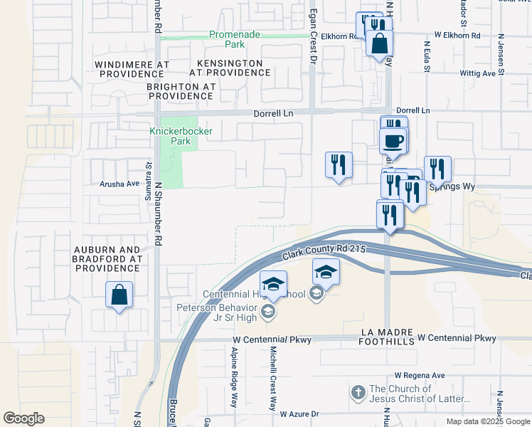 map of restaurants, bars, coffee shops, grocery stores, and more near 10414 Hemingway Court in Las Vegas