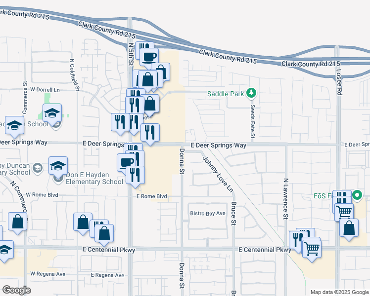 map of restaurants, bars, coffee shops, grocery stores, and more near 904 Kevin Baker Avenue in North Las Vegas