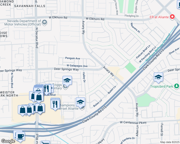 map of restaurants, bars, coffee shops, grocery stores, and more near 4212 Sprints Race Avenue in North Las Vegas