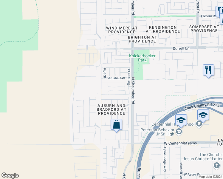 map of restaurants, bars, coffee shops, grocery stores, and more near 10830 Merrimack Avenue in Las Vegas