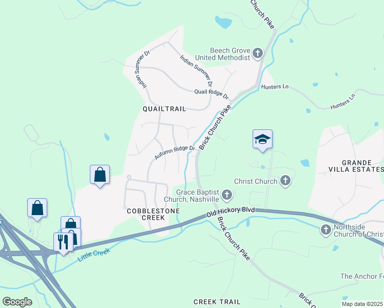 map of restaurants, bars, coffee shops, grocery stores, and more near 4220 Brick Church Pike in Nashville