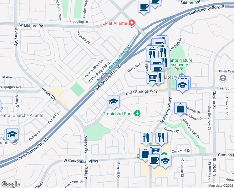 map of restaurants, bars, coffee shops, grocery stores, and more near 3305 Jamaica Princess Place in North Las Vegas