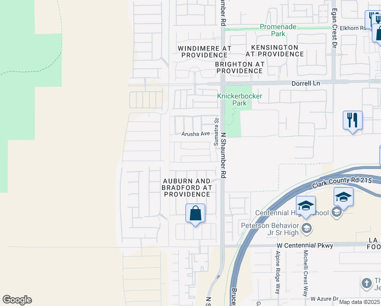 map of restaurants, bars, coffee shops, grocery stores, and more near 10830 Merrimack Avenue in Las Vegas
