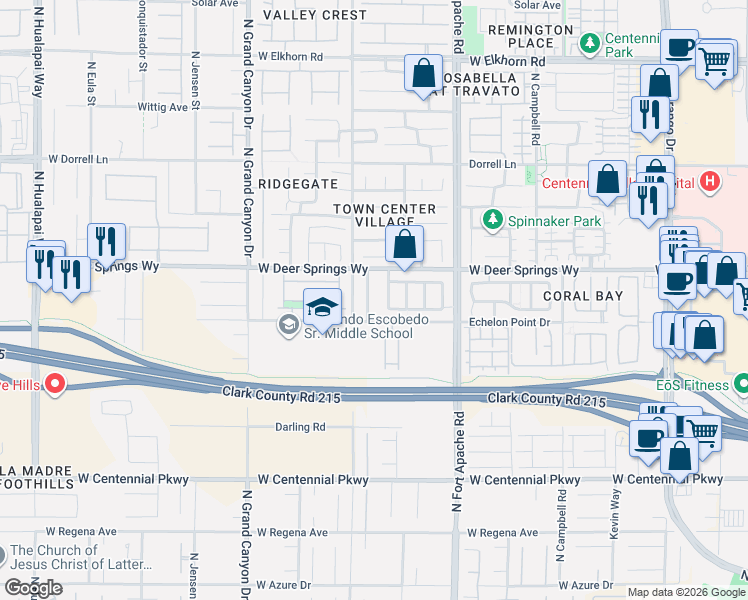 map of restaurants, bars, coffee shops, grocery stores, and more near 6732 Pleasant Flower Street in Las Vegas