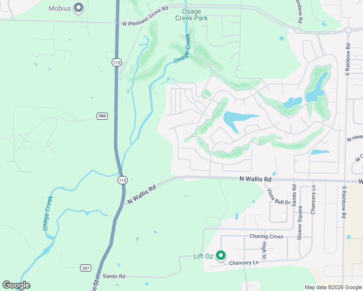 map of restaurants, bars, coffee shops, grocery stores, and more near 5411 South Brighton Road in Rogers