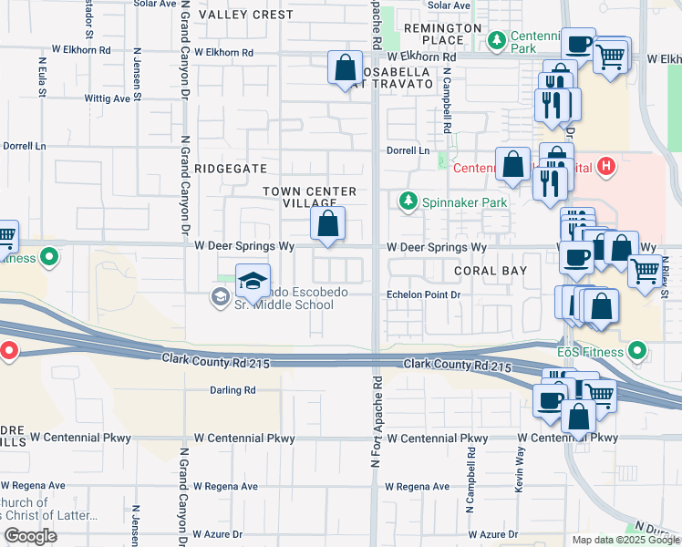 map of restaurants, bars, coffee shops, grocery stores, and more near 6725 Carol Steam Street in Las Vegas