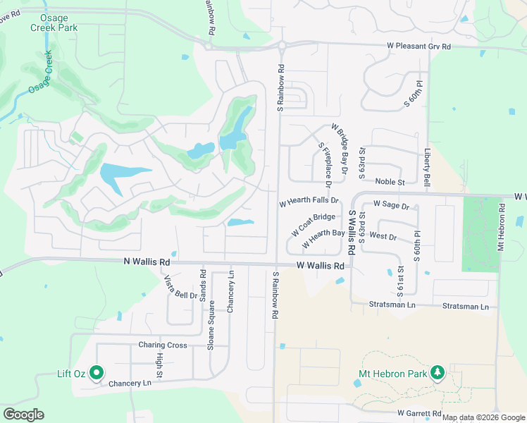 map of restaurants, bars, coffee shops, grocery stores, and more near 5408 South Braebourne Road in Rogers