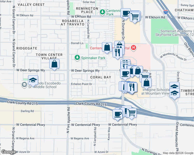 map of restaurants, bars, coffee shops, grocery stores, and more near 6759 Sharks Bay Court in Las Vegas