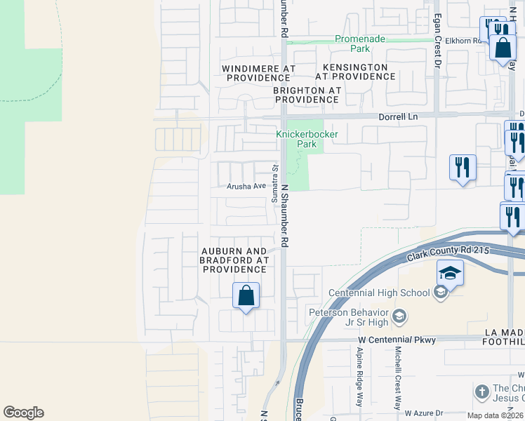 map of restaurants, bars, coffee shops, grocery stores, and more near 10744 Merrimack Avenue in Las Vegas